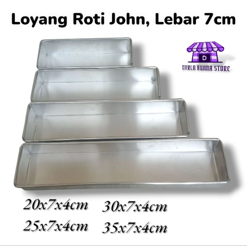New Loyang roti john / loyang brownis panjang ukuran panjang: 20x7x4cm || 25x7x4cm || 30x7x4cm || 35x7x4cm ||.