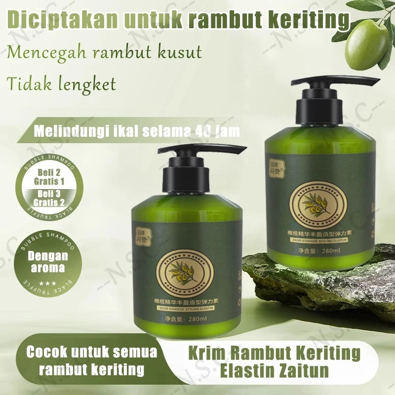 Rambut Keriting Elastis Curly Hair Cream Conditioner Rambut Tidak Lengket Kurangi Rambut Kusut