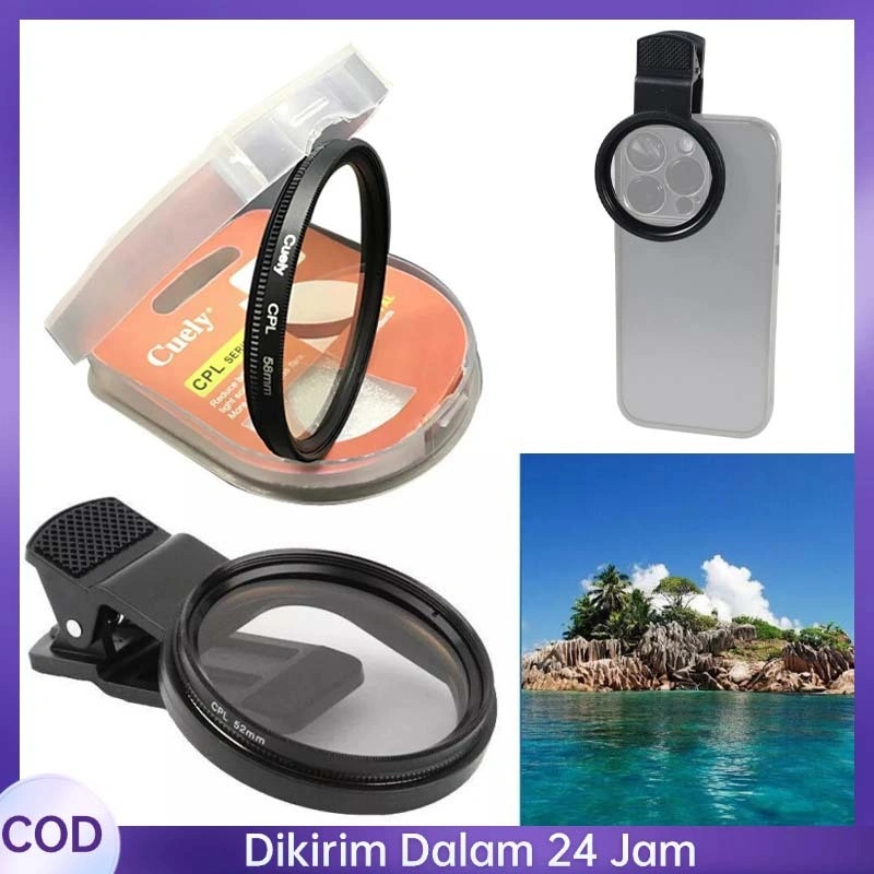 Filter Circular Cuely 49mm/52mm/58mm Filter Cuely Cpl Untuk Canon Nikon Sony Fuji Dll