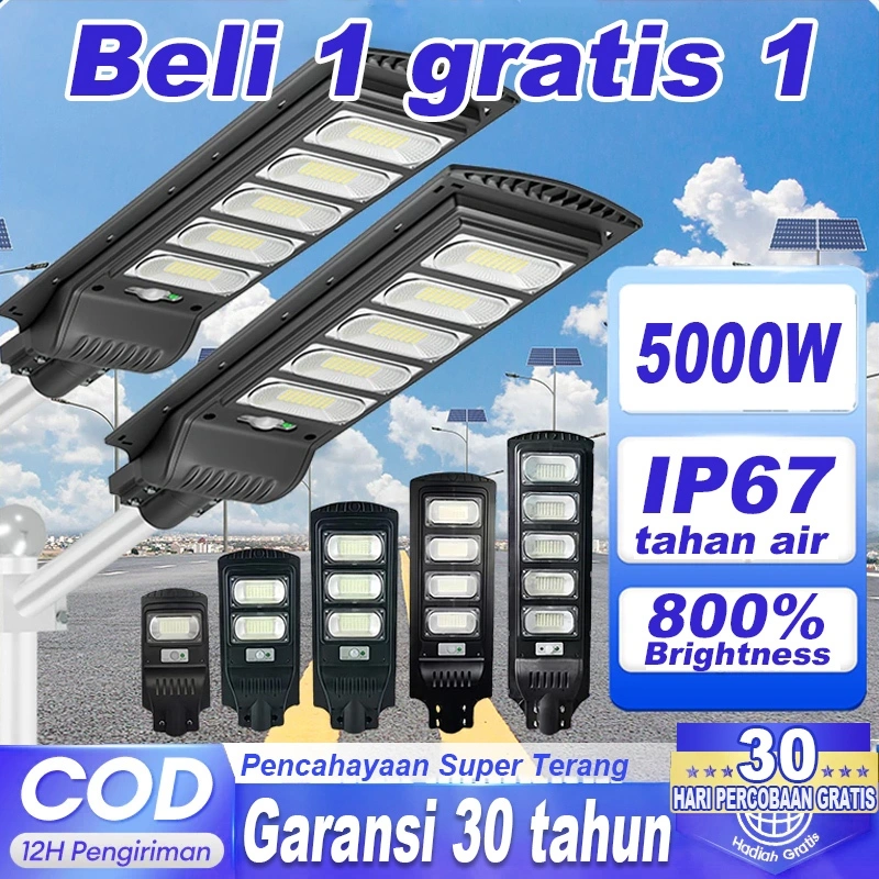 [Garansi 30 tahun] Lampu Jalan Tenaga Surya  outdoor otomatis nyala Lampu jalan LED 10000W model  0 Biaya listrik tahun air IP67 kerangka anti petir Jarak Jauh smart kontrol jarang jauh stock tersedia