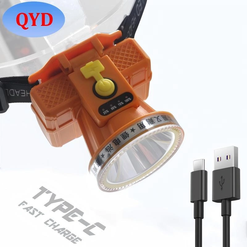 QYD 35W LED Headlamp Waterproof Headlight,Superbright Rechargeable Head Lamps with 2 Modes Mining Headlight Flashlight Torch for Hunting Camping Fishing Outdoor