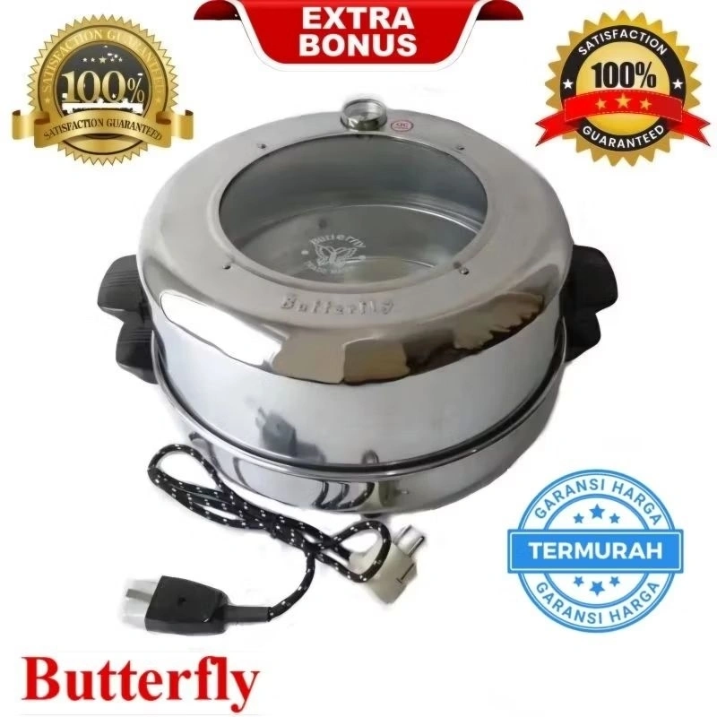 BARU Oven Bulat Listrik Butterfly 800 Watt Aluminium Premium Baking Pan Oven Listrik