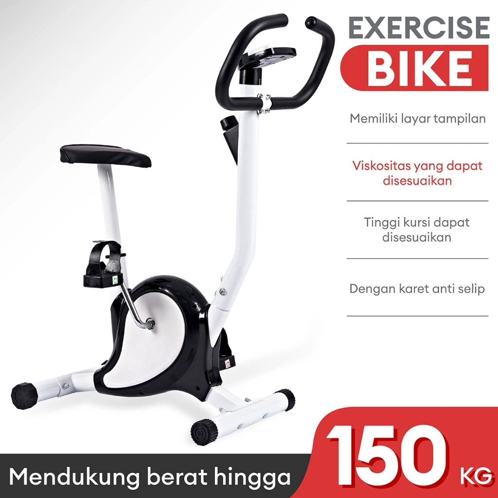 BG SPORT Sepeda Statis Spinning Bike Alat Fitness Exercise Bike Resistensi Adjustable Anti Slip Kuat