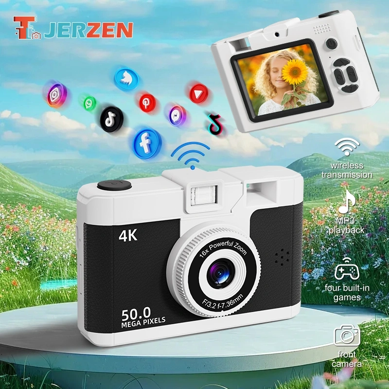 T-JERZEN Kamera Digital dengan 23 Filter Dan kamera Depan, Cocok Untuk Fotografi Pelajar M16