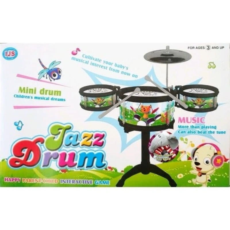 Mainan Anak Alat Musik Jazz Drum Isi 3 / Mainan Alat Musik Jazz Drum Isi 3 No 1231