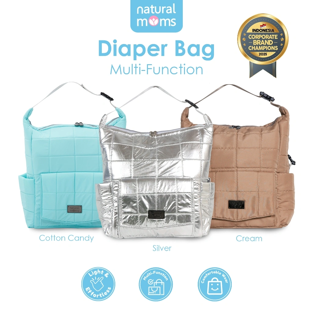 Tas Bayi Multifungsi Diaper Bag Natural Moms | Pop 2in1