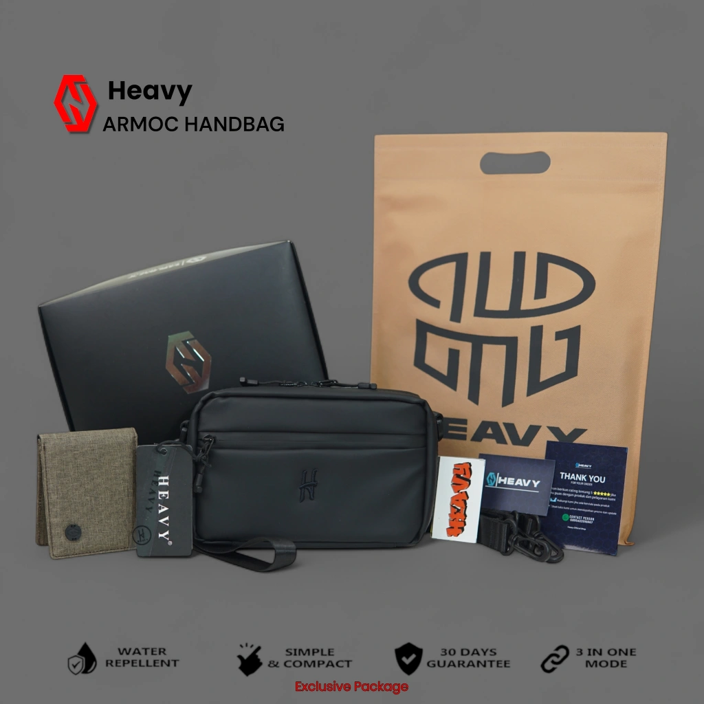 Heavy Tas Selempang Bahu Clutchbag Tahan Air Waterproof / Tas Handbag Pria Luxury Pouch Bag