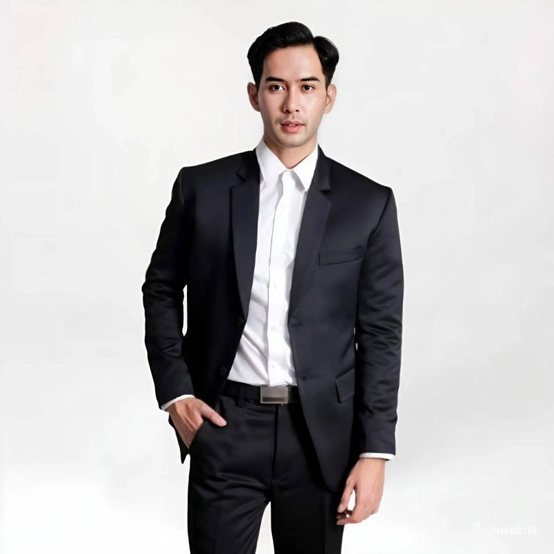 Eltroo Jas Blazer Pria Formal Slimfit Hitam Premium