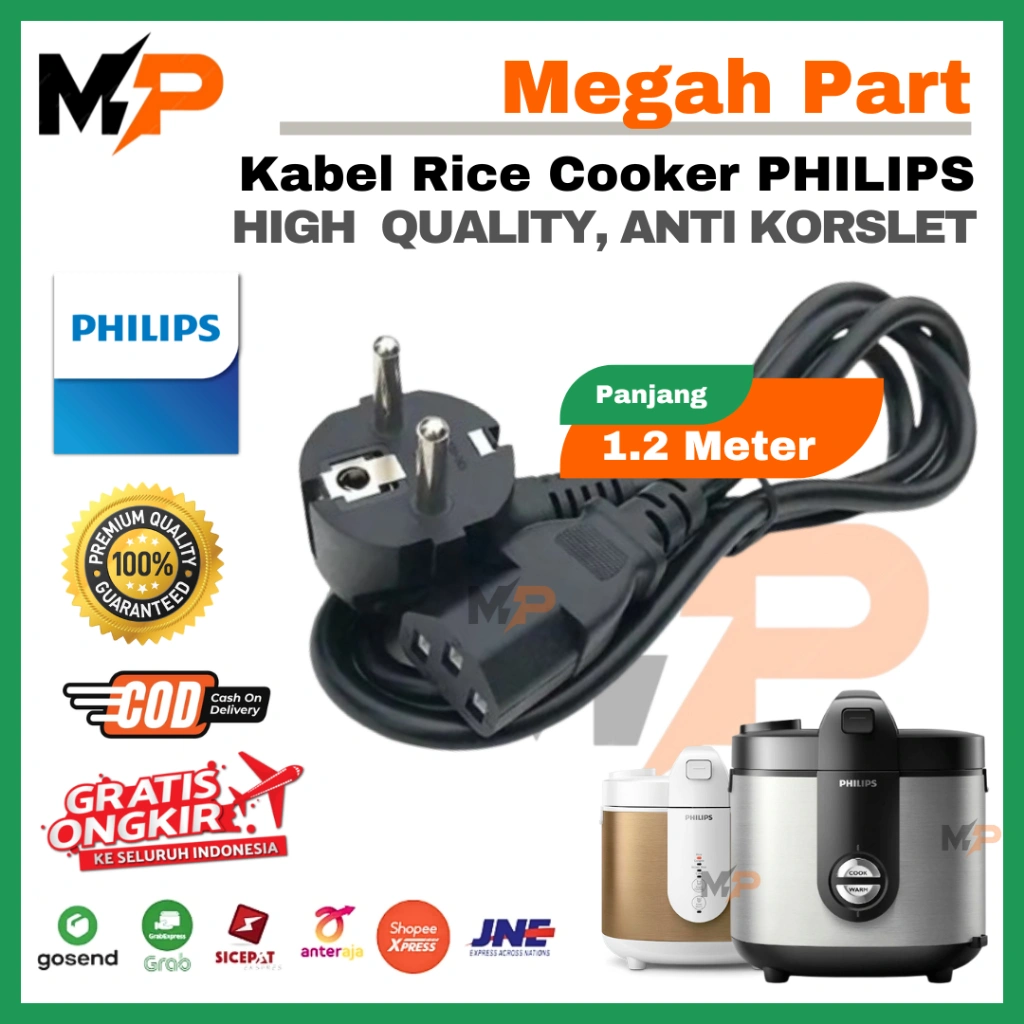 Kabel Rice Cooker MagicCom PHILIPS | Cok Kabel MagicCom PHILIPS | Kabel Listrik Magic Com PHILIPS | Kabel Listrik Slow Cooker PHILIPS | Colokan Listrik Ricer Cooker PHILIPS