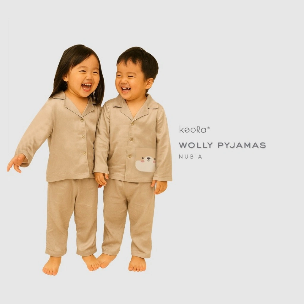 CB -Keola Setelan Piyama Wolly Animal Series | Piyama Anak Animal Series | Pijama set Baju Tidur Anak 1–10 Tahun