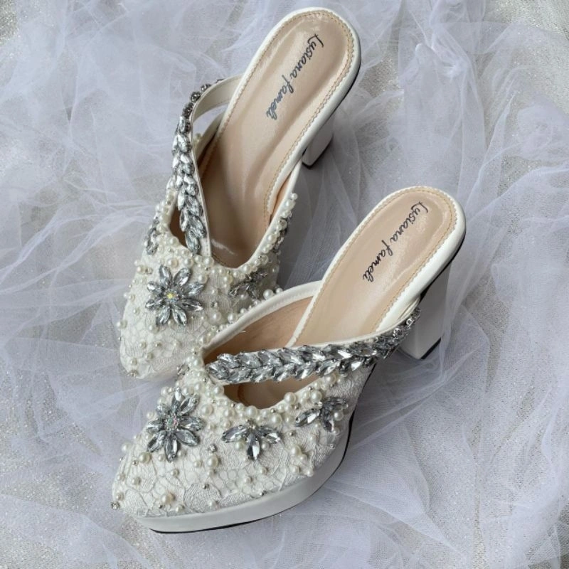 Hanaryi  | Sepatu heels hak platfoam 30 warna sepatu pengantin wanita  Hells kondangan sepatu nikahan bebas custom sepatu tali