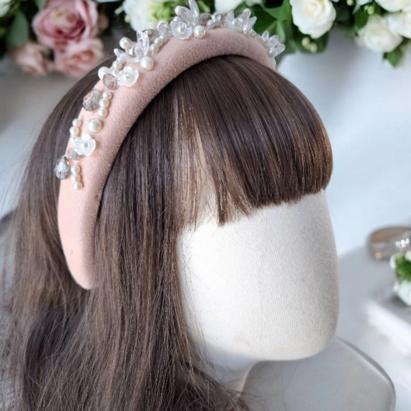 Headband dara/bando mutiara kristal/Bando terbaru kekinian/bando payet manik manik
