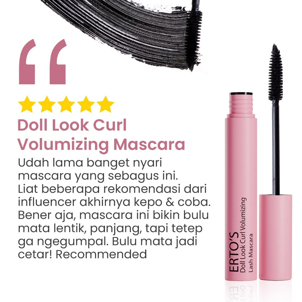 Dolls Looks Curl Volumizing Waterproof Mascara Erto's  Maskara Waterproof  Tahan Lama