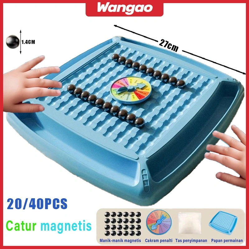 WANGAO 20/30/40 PCS Magnet Chess Game Catur Chess Board Permainan Papan Magnetik Pertempuran