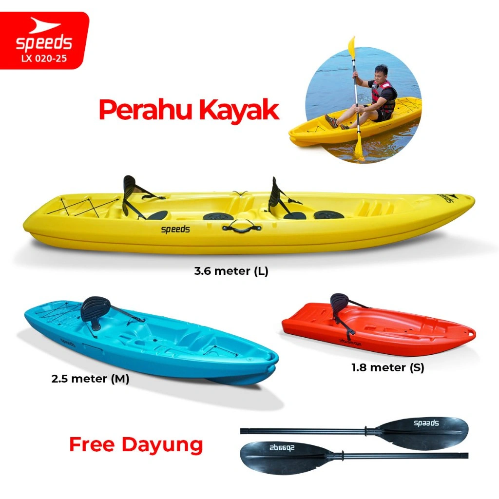 SPEEDS Perahu Kayak Sampan Perahu Dayung Conoe Boating Olahraga Paddle Kano Safety 020-25