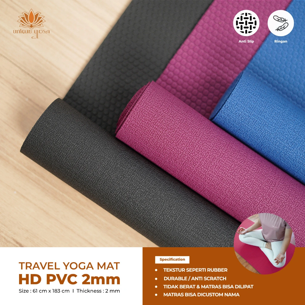 Yoga Mat Rubber / Yoga Mat Rubber Bisa Dilipat / Travel Mat Rubber Fordable / Yoga Mat Travel  Bisa Dilipat / Matras HD PVC 2mm / Travel Mat Yoga Polos /  Matras Yoga Anti Slip / Alas Yoga Mat Murah / Matras Yoga Rubber
