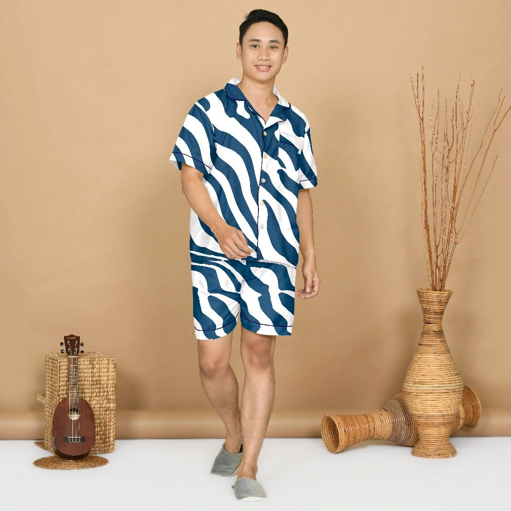 Nyenyak Piyama Pria HP ( M, L, XXL ) Katun / Setelan Baju Tidur Celana Panjang Cowok Dewasa -AMS