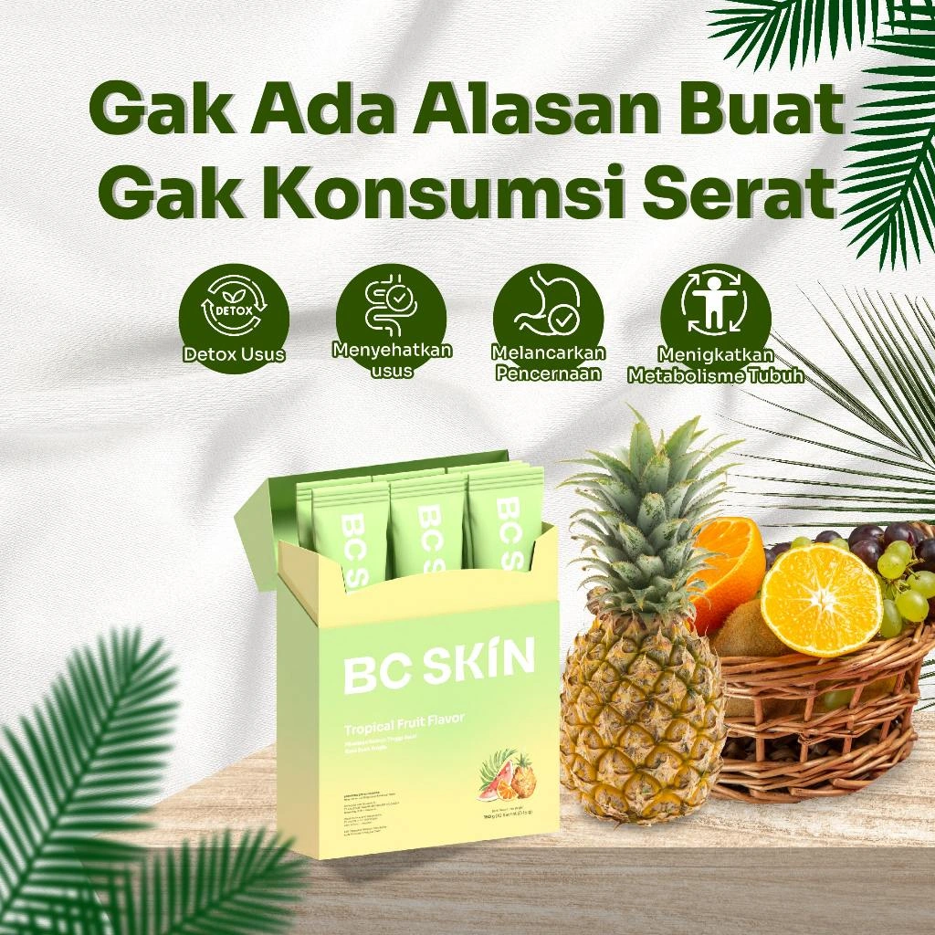 [BUY 2 GET 1 FREE] BC SKIN FIBER - Suplemen Pelancar Pencernaan - Detox Tubuh Alami - Minuman Tinggi Serat