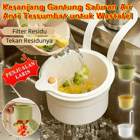 Keranjang Penyaring Wastafel Dapur / Jaring Anti Sumbat untuk Bak Cuci Piring / Tas Gantung Tiriskan