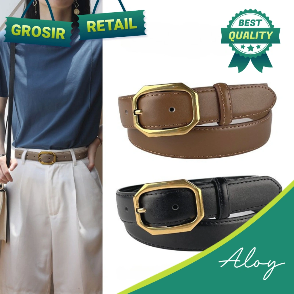 RETAIL TP-KL008 Tali Pinggang Wanita Bahan Kulit PU Leather Casual Belt Retro Fashion Gaya Santai Termurah