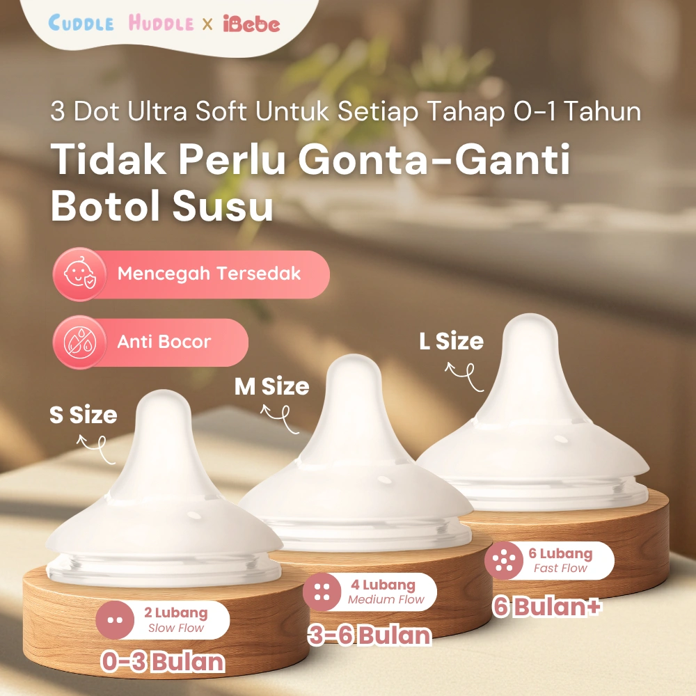 ibebe MooMo NIpple Replacement ibebe MooMo ultra soft Nipple Replacement Botol susu Ultra Wide Neck Nipple Replacement S M L | Dot Penganti Bayi