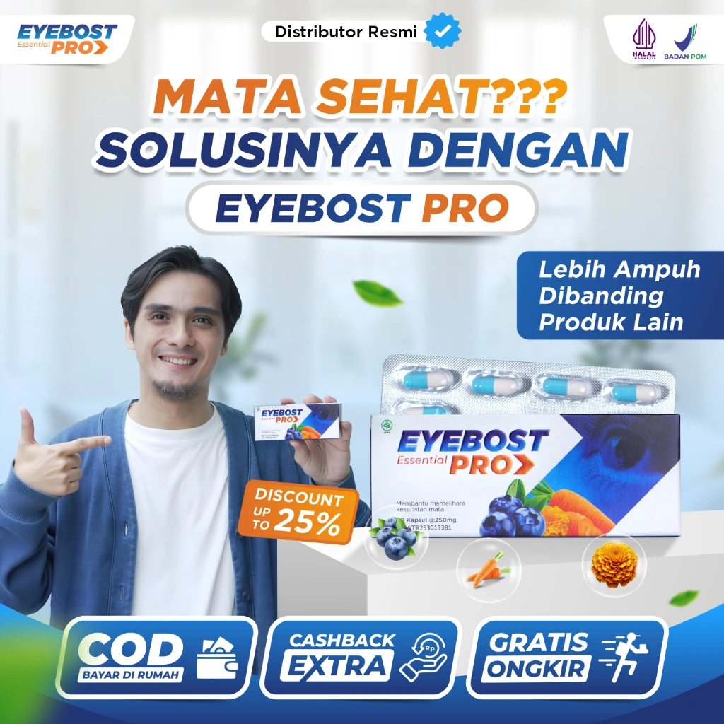 [HOT SALE] EYEBOST ESSENTIAL PRO - Suplemen Mata Vitamin A Ampuh  Atasi Mata Minus Buram Katarak DLL