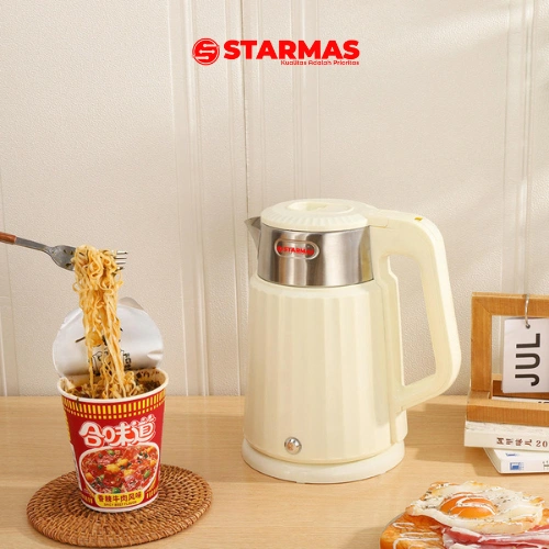 STARMAS Electric Kettle Teko Listrik 1,8 Liter 600 Watt Pemanas Air Stainless Steel Low watt