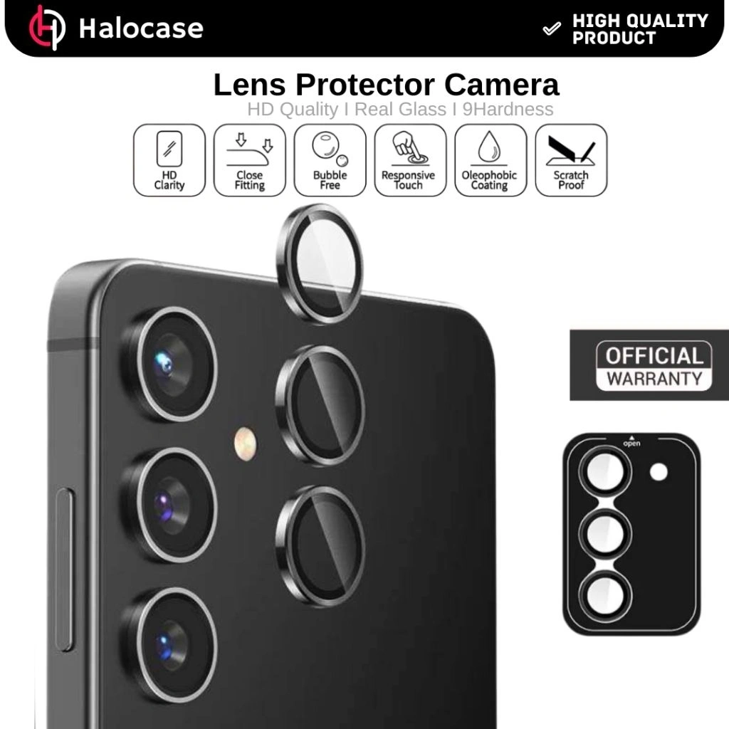 Anti Gores Kamera untuk Samsung A15 A25 A35 A55 5G A14 A24 A34 A54 A16 A05s M15 S24 S25 FE Ultra Ring Lens Camera Protector