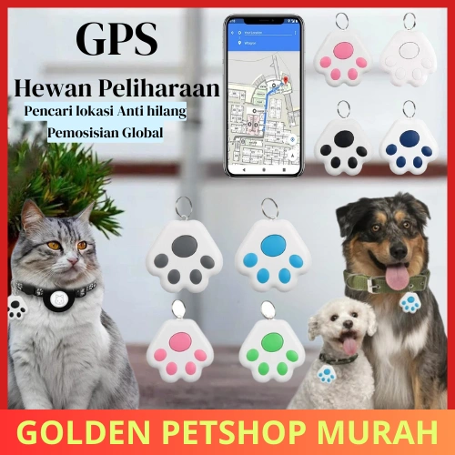 goldenpm GPS paw Tracker Anjing / Kucing Mini Anti Hilang Tahan Air Gps Anti Loss Pet Tracker Bluetooth "GPS PAW" Alat Pelacak Hewan anti lost key finder locator wallet finder bluetooth Shutter GPS Smart Tag Bluetooth GPS Tracker Anti Lost Alarm Wireles
