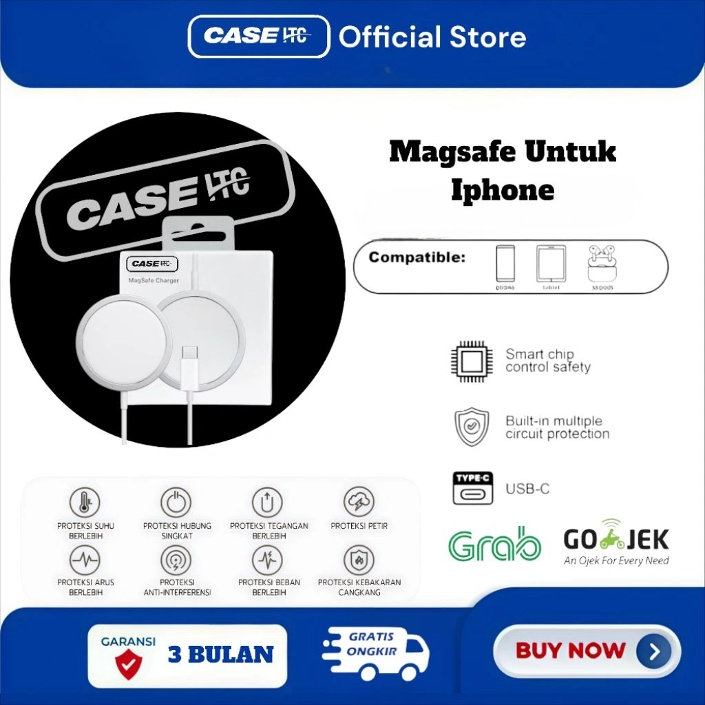 CASEITC CASAN Magnetic Magsafe iphone Charger 25W Wireless Charger USB Tipe-C