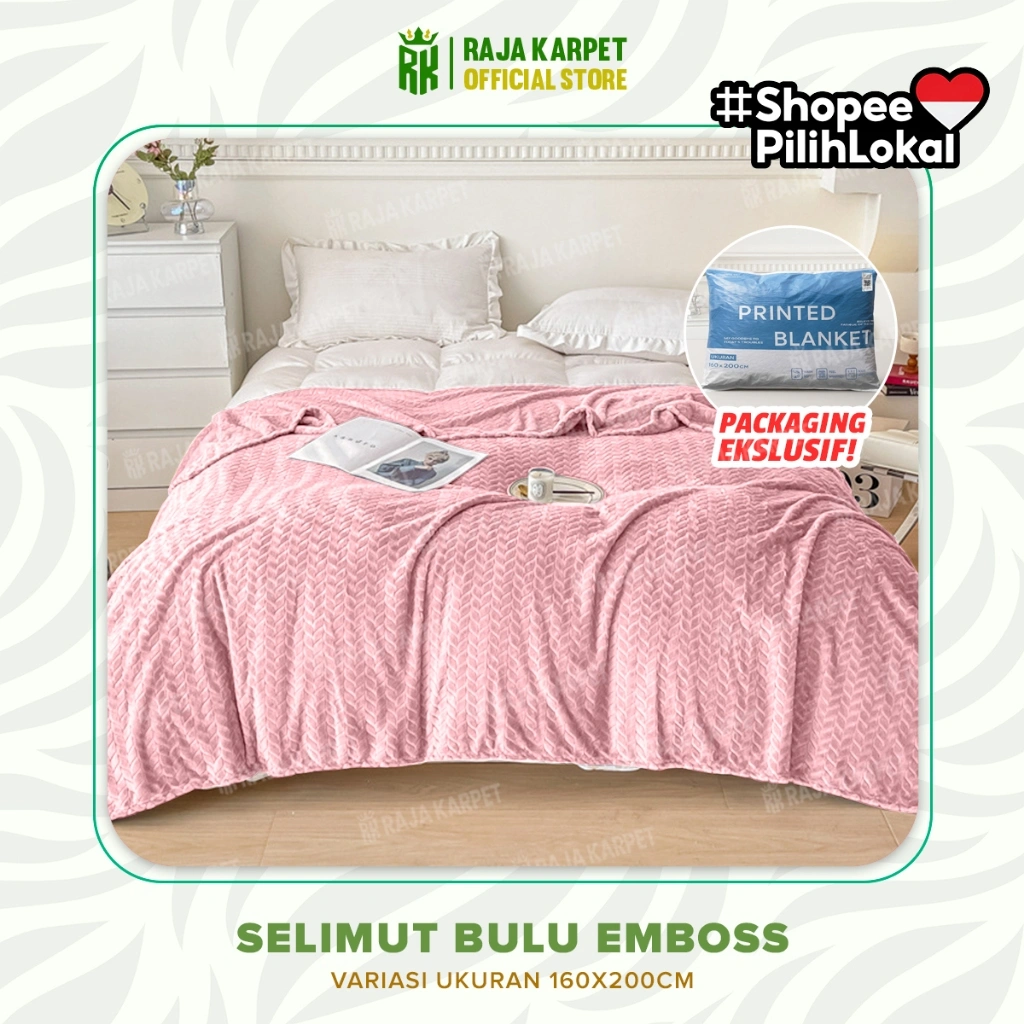 RAJA - Selimut Bulu Halus Ukuran 160x220CM Slimut Anak Dewasa Slimut Adem Slimut Bulu Embos