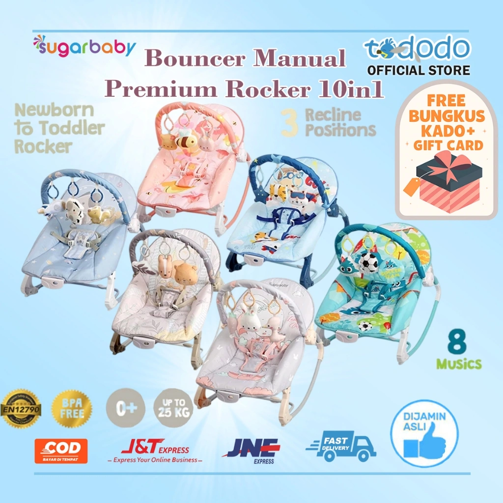 Ayunan Bouncer Kursi Goyang Bayi Manual Sugarbaby 10in1 Premium Rocker