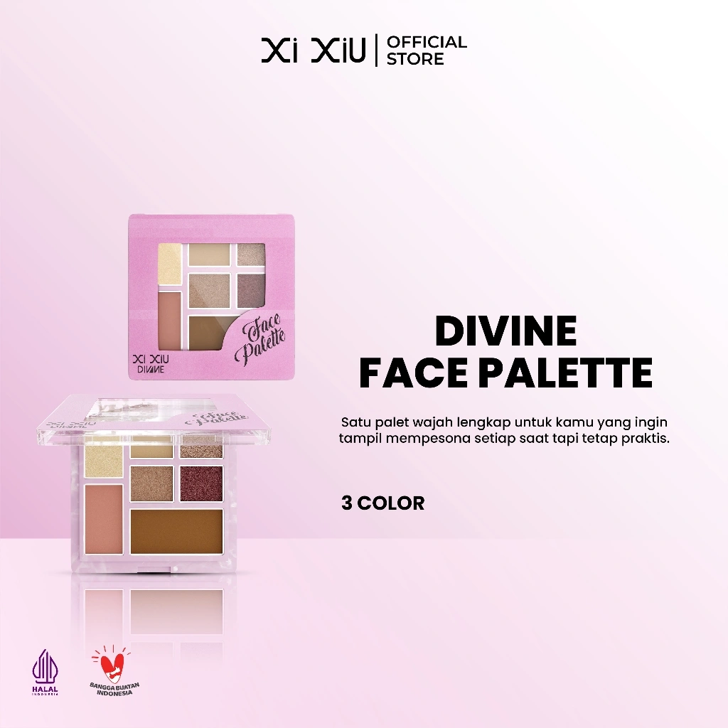 Xi XiU Divine Face Palette | All-in-One Makeup Palette | Eyeshadow Highlighter Blush Contour | 4in1 All-in-One Makeup Palette | Compact & Travel Friendly | High Pigment