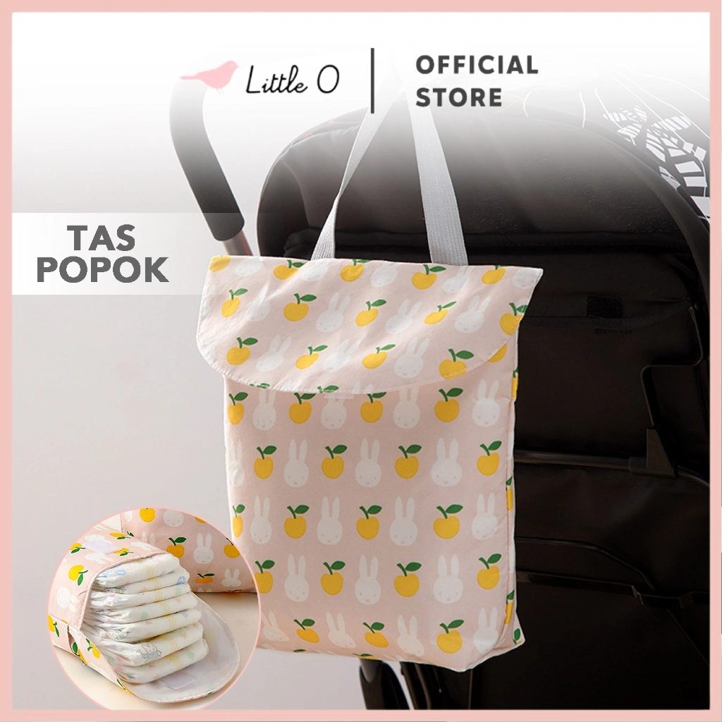 LITTLE O Tas Popok Organizer Tas Bayi Dengan Kaitan Samping Travel Pouch Tempat Pempers Diapers Storage Bag