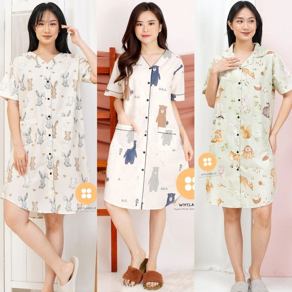 WHY.LABELLE daster piyama katun terusan busui