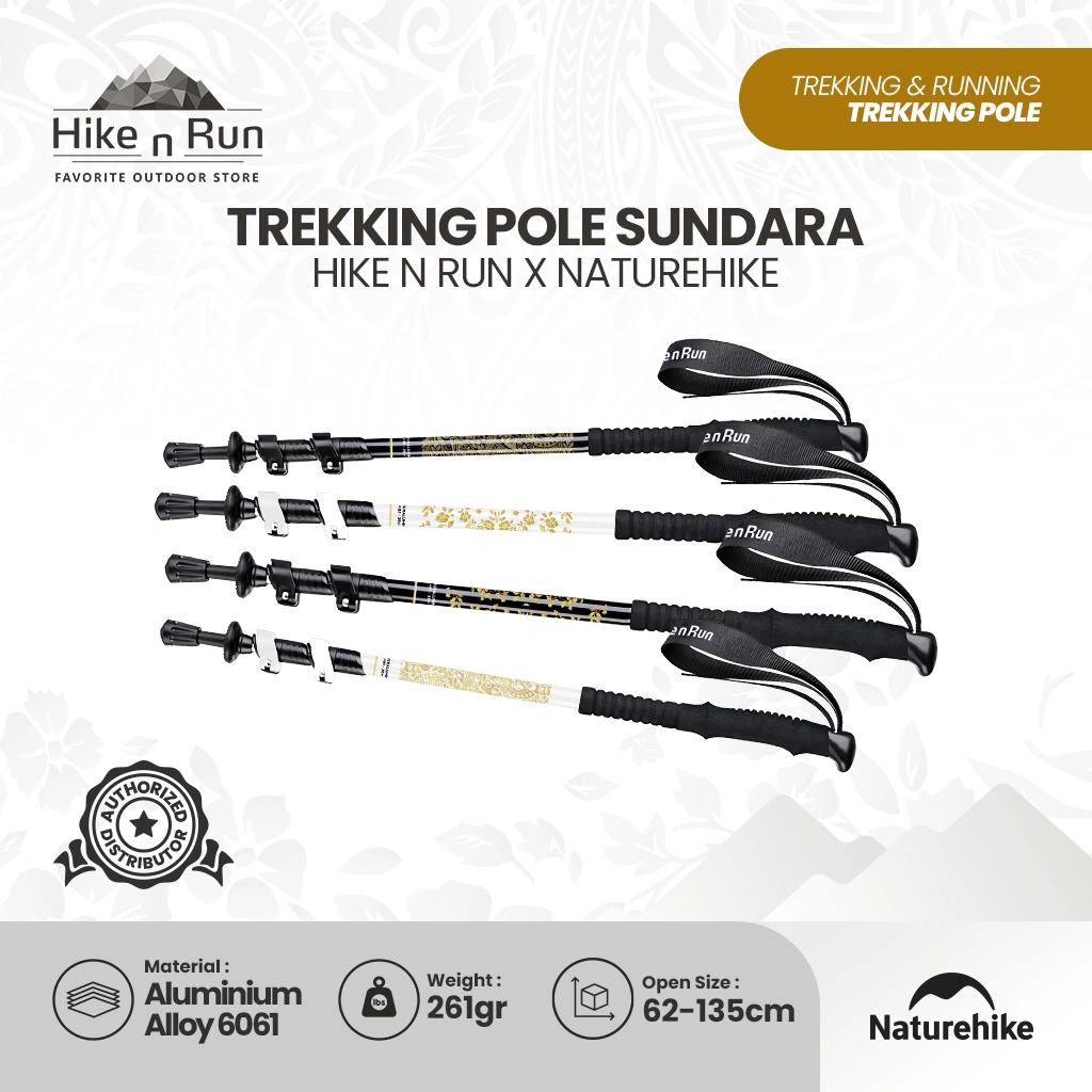 Naturehike x Hike n Run Trekking Pole ST01 NH17D001-Z – Telescopic Aluminum Alloy 135cm