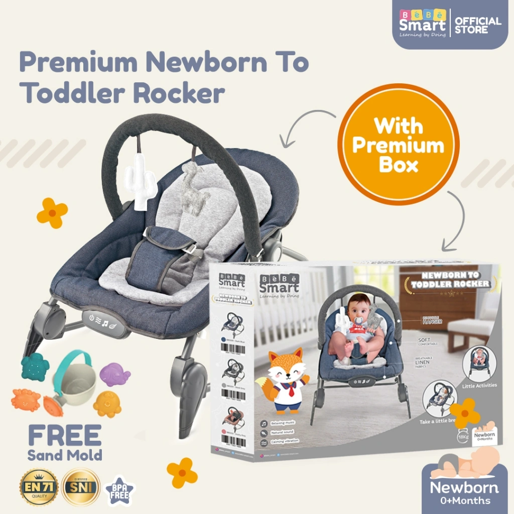 Ayunan Bayi | BEBE SMART Newborn to Toddler Rocker | Kursi Goyang Bayi | Bouncer Baby | Rocker Bayi