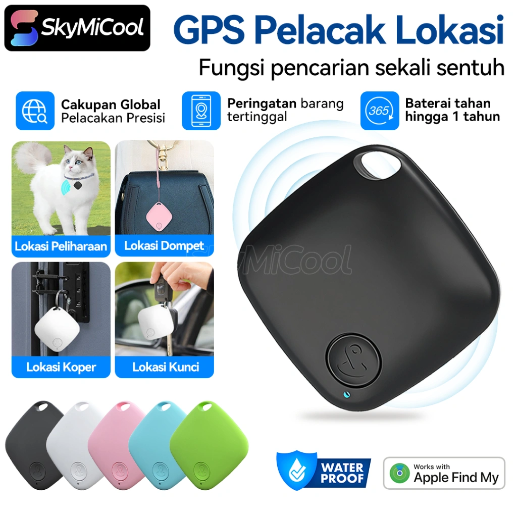 SKYMICOOL Apple Global Tracker  Pelacak GPS Pintar Portable Smart Tag Locator Bluetooth iOS Support Only Smart Tracker Pelacak Lokasi GPS Air Tag AirTag TRC10