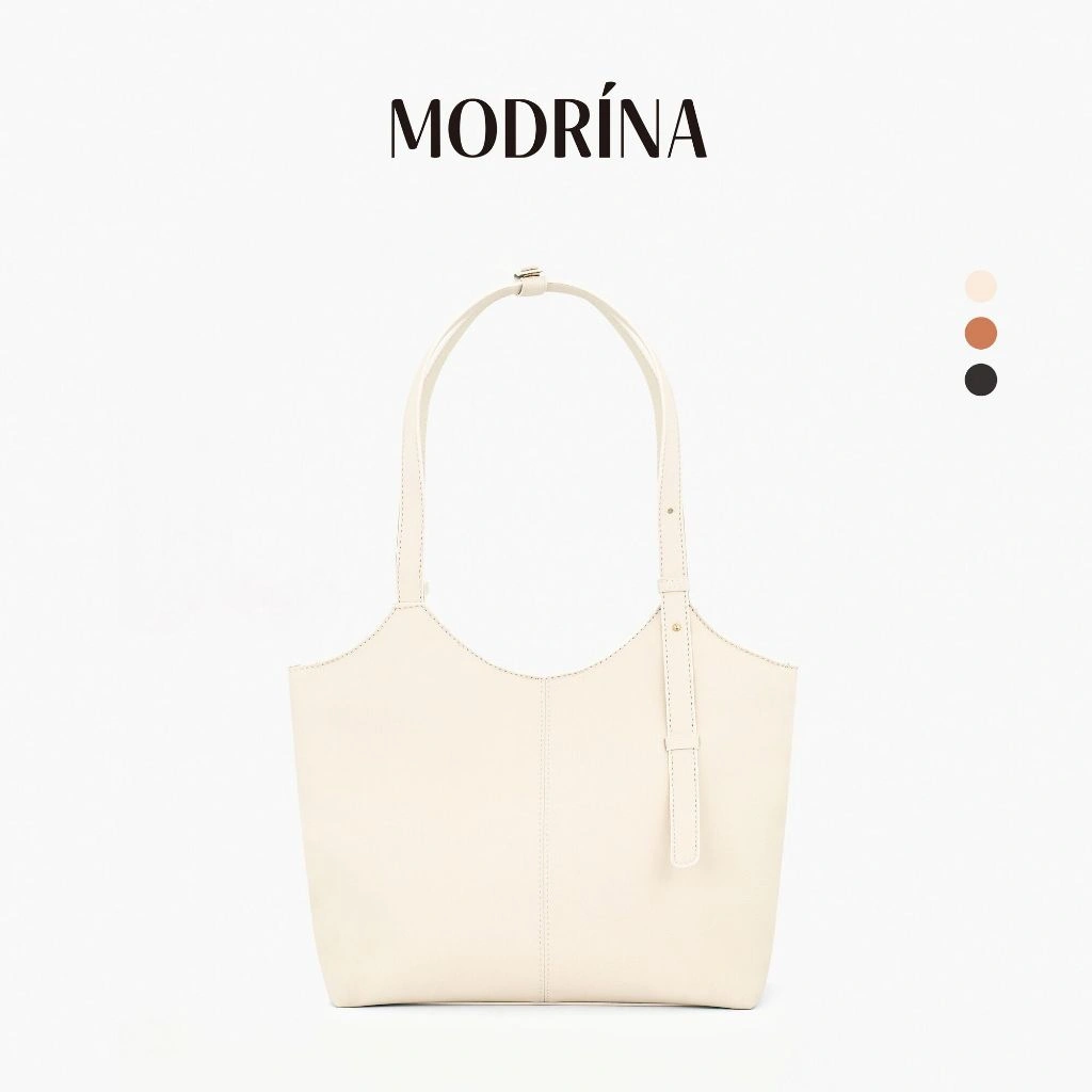 MODRINA Tas Tote - Kulit Sintetis - Beige - Ukuran Large