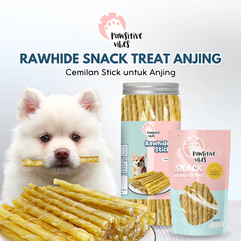 Rawhide snack treat anjing - Rawhide snack treat anjing - Gigitan Anjing / Cemilan Anjing - TWIST STICK 5 inch snack anjing - Dog Treats -  Pembersih Gigi Anjing - Penghilang Bau Mulut dan Gigi Anjing - Snack Anjing  - Dog Treats - Snack Anjing