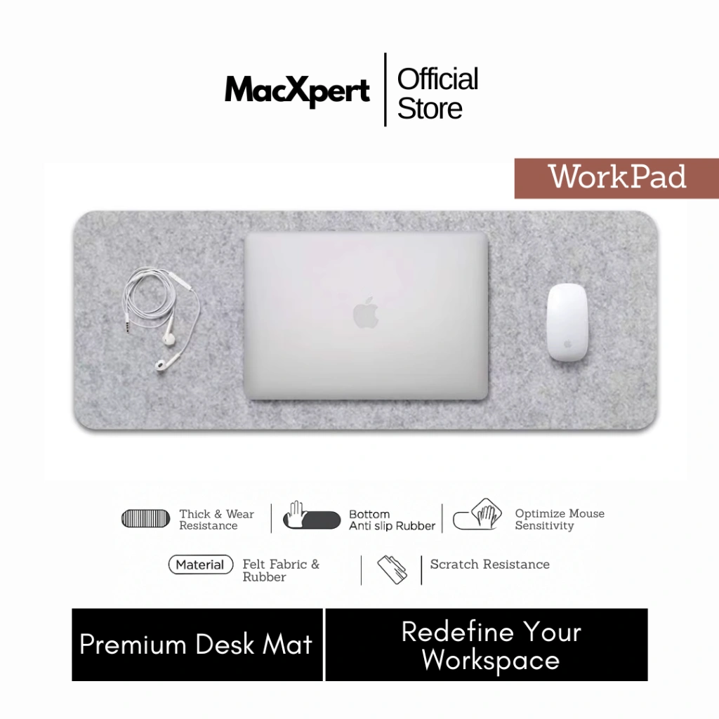 Deskmat Mouse Pad Premium Desk Pad Gray Anti Slip