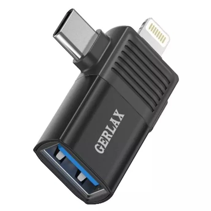 GERLAX OTG 2in1 USB3.0 for LIGHTNING & TYPE-C GX-09 /GX-07 USB3.0 FOR LIGHTNING /GX-08 USB3.0 FOR TYPE-C INTERFACE OTG ADAPTER