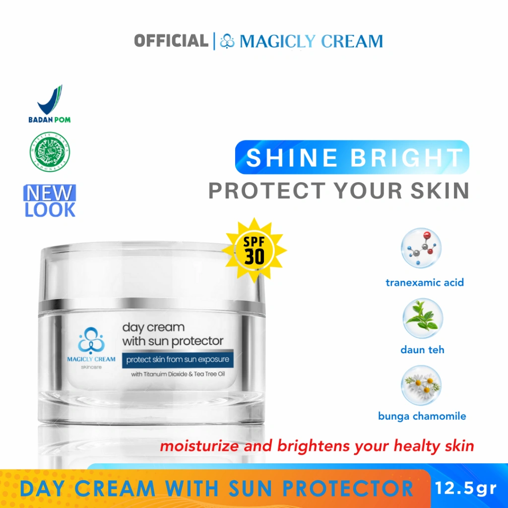 MAGICLY CREAM SKINCARE Sunblok Pelembab Wajah Day Cream with Sun Protection SPF30 12.5 gr