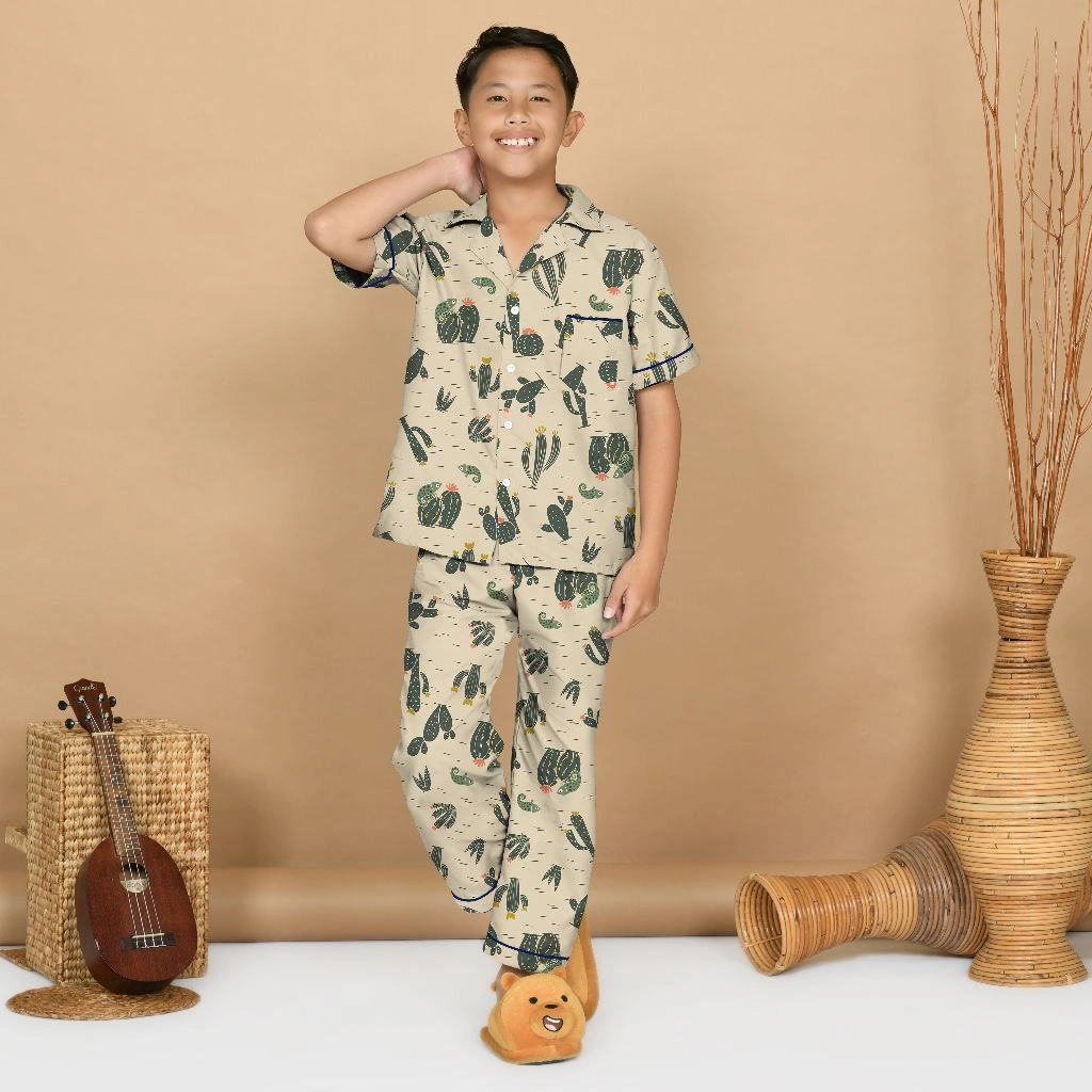 Nyenyak Piyama Anak Laki 8 - 12 Tahun Bahan Katun Sintetis / Baju Tidur Karakter Cowok -AMS
