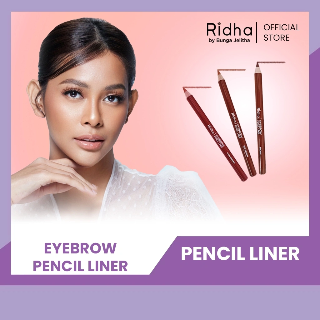 RIDHA Eyebrow Pencil Liner Brown & Red Brown & Dark Brown 2in1 - 4gram