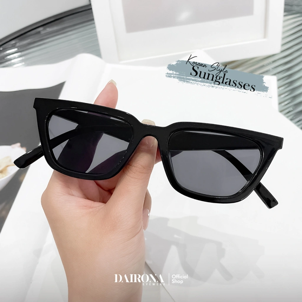 Dairona Eyewear Kacamata Hitam Cat Eye Anti Silau UV400 Polarized Sunglasses Gaya Korea Pria Wanita Terbaru Bentuk Kotak PC 203