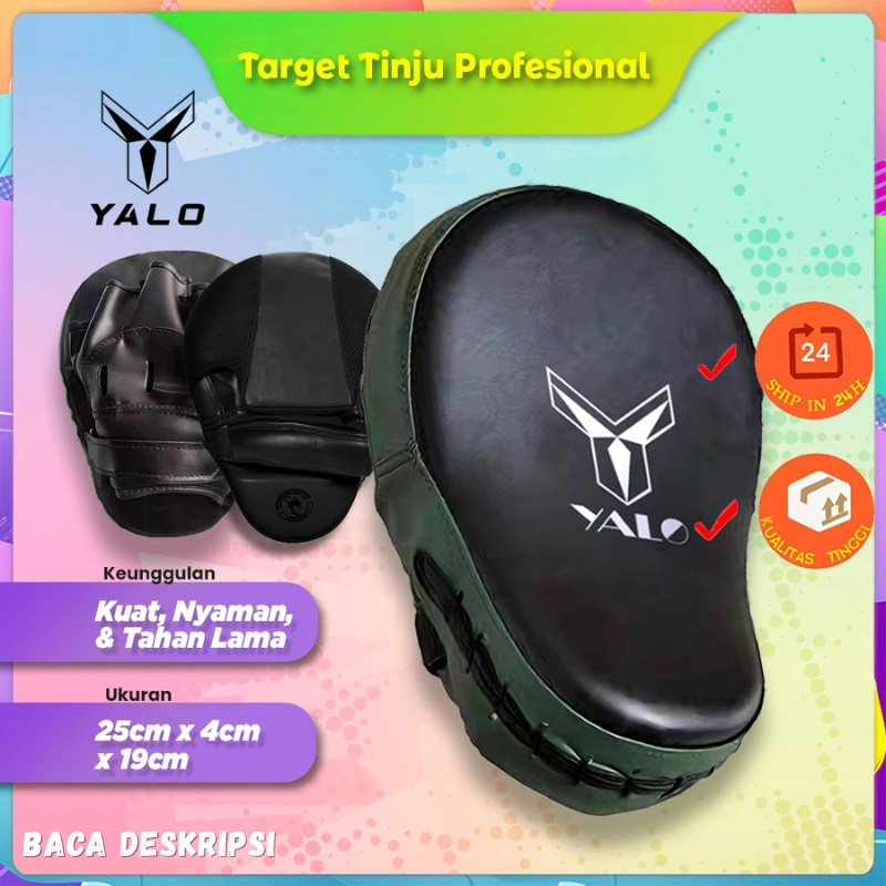 YALO Focus Mitt Premium | Target Pad Boxing Muay Thai MMA Kickboxing | Bantalan Latihan Tinju Nyaman & Tahan Lama