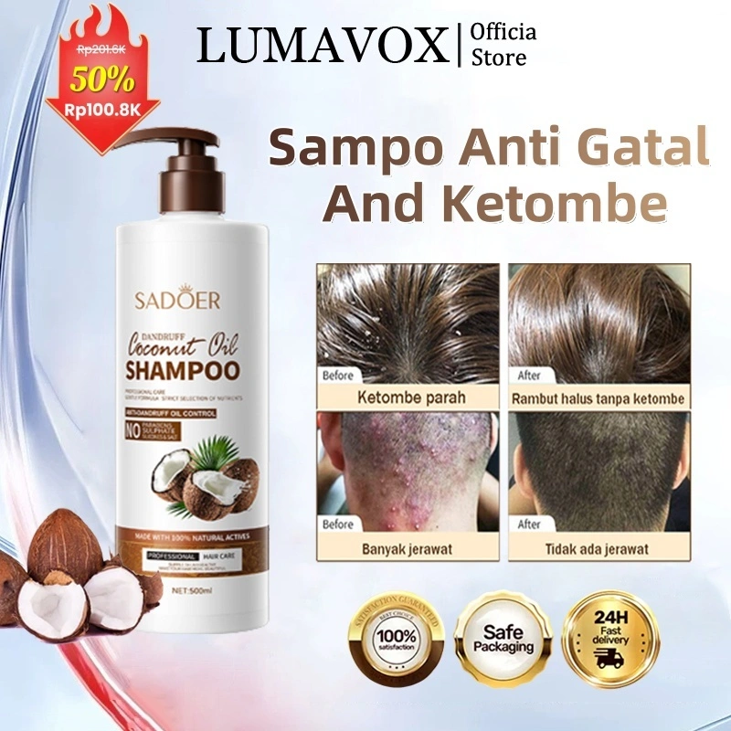 LUMAVOX Shampo Anti Ketombe 500ml Sampo Anti Gatal And Ketombe Anti Dandruff Shampoo Psoriasis Kulit Kepala Shampo Kelapa