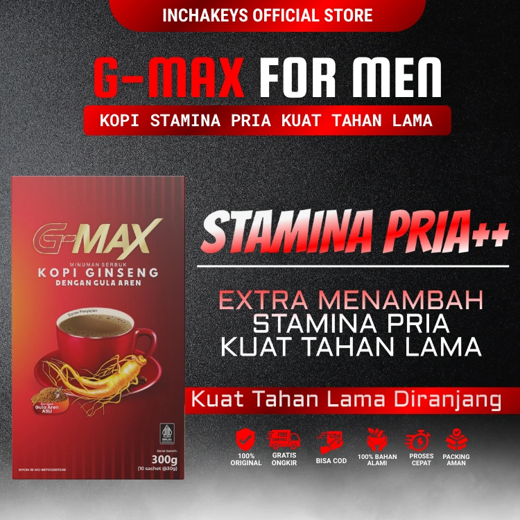 KOPI G-MAX Minuman Kopi Stamina Extra Gingseng HALAL & BPOM Isi 10 Sachet