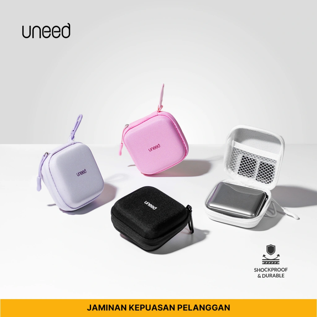 UNEED Hard Case with Carabiner for Powerbank Cable Data Earphone Makeup Hardcase - UHC408